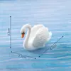 Microadornos paisajísticos DIY decoración carnosa 2 pares de adornos de animales cisne blanco y negro bonsái creativos adornos pequeños de plástico