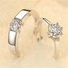 Anillo de Pareja de Plata Japonés y Coreano para Hombre y Mujer Par de Anillos 925 Grabado Boca Vida Simple Cada Uno Matrimonio Anillo de Diamantes