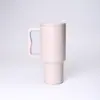 Copo de gelo com alça 30oz transfronteiriço, copo isolado a vácuo de aço inoxidável 304 com canudo, copo de carro portátil