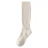Calcetines de rizo de algodón 100% puro engrosados para mujer, cálidos y absorbentes de sudor, hasta la pantorrilla, resistentes al frío invernal, sin costuras, negros, estilo Jk