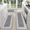 Tapete de Cozinha Estilo Boêmio Transfronteiriço em Veludo Cristal, Antiderrapante, Resistente a Manchas, Fácil de Limpar para Entrada