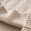 Suéter de Cashmere Grosso de Peso Pesado com Três Fios para Mulheres, Gola Alta Meia, Ombros Caídos, Ponto Trançado, Malha de Cashmere, Camada Base