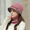 Sombrero Versátil y Elegante de Otoño e Invierno para Mujeres de Mediana Edad y Mayores, Forrado de Felpa, Cortavientos, Resistente al Frío, Gorro de Punto Cálido de Invierno para Mamás
