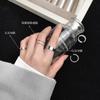 Anillo de plata s925 para mujer, estilo coreano, moderno, sencillo, esmaltado, con anillo abierto y giratorio J7036