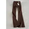 Calça Jeans Flare Preta para Mulheres, Forrada com Lã para o Inverno, Espessada, Tamanho Grande, Emagrecimento, Adequada para Corpo em Formato de Pera, Calça Boca de Sino