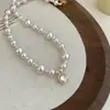 Colar Romântico Francês de Cubo de Açúcar Zircônia Pérola Design de Nicho Corrente Elegante para Suéter 2025 Novo Estilo Quente Corrente para Clavícula