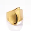 Haiteng joyería nueva moda simple geométrico irregular anillo de mujer diseño de moda pulsera anillo de acero de titanio