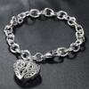 Pulsera hueca Calemei de plata 925 bañada en plata, gran oferta. Pulsera de moda coreana. Pulsera de corazón hueco, venta directa.