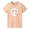 Jane Masculino Verão 2021 Nova Camiseta Masculina de Manga Curta Azul Névoa Solta Tamanho Grande Tendência Estampada com Letras Meia-manga Algodão