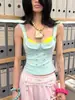 Tops de mujer Y2K, contraste multicolor de moda, adelgazantes, estilo callejero, retro INS europeo y americano, nuevo diseño versátil y elegante