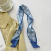 Pañuelo de seda pequeño a juego para uso diario, de tacto suave y azul, para mujer, banda para el pelo, lazo fino y estrecho, para atar, bolso, bufanda de estilo coreano, venta al por mayor
