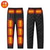 Calças de aquecimento elétrico inteligente Calças de lã de cordeiro de inverno Calças de algodão quentes Calças de cintura Calças casuais forradas de lã masculinas