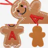 Nuevos Adornos Colgantes Decorativos de Hombre de Jengibre Navideño Adornos Colgantes para Decoraciones del Árbol de Navidad Hombre de Galleta con Letra Navideña