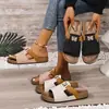 Sandalias Birkenstock con pedrería de mariposa transfronteriza, nuevo color de moda verano 2026, sandalias de una tira de color bloqueado para mujer