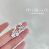 Hielo Cristal Transparente Diamante Triturado Pendientes de Tachuela Estudiante Pendientes para Mujer Temperamento Celebridad de Internet Douyin Estilo Caliente Nicho Sentido de Alta Gama Pendientes Joyería para Orejas
