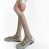 Diseño de Nicho Sentido de la Moda Cortina de Cuentas Patrón Vertical Jacquard Calcetines de Seda Adelgazantes Encaje Puro Calcetines Franceses Shannon Calcetines Blanco Leche