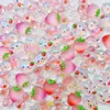 Venda Quente Glitter Fino Gelo Translúcido Morango Coelho Decorações para Unhas Fofas Picolé de Fruta Capa de Celular Presilha de Cabelo Enfeites de Resina