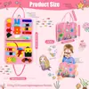 Materiales didácticos DIY Tablero de aprendizaje Montessori Educación temprana Bolsa de botones Niños Ropa de niños Botón Bolso de fieltro Tablero de actividades de aprendizaje