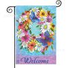 Bandera de jardín de primavera de Amazon 2024, serie floral de mariposas, decoración de jardín de primavera, bandera de jardín de primavera