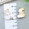 Accesorios para Joyería DIY Dibujos Animados Esmalte Lindo Conejito Pequeño Colección Llavero Collar Pulsera Colgante Encanto de Aleación