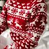 Suéter para Mujer Nuevo Suéter Navideño de Copo de Nieve Manga Larga Suéter de Punto