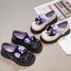 Zapatos de piel para niñas de 6 a 12 años, estilo otoño, zapatos de princesa de suela blanda, zapatos Mary Jane dulces de dibujos animados, zapatos negros de actuación para niños