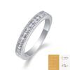 Anillo elegante de estilo coreano sencillo para mujer, resistente a la decoloración, moderno, apilado, de plata 925, versátil, con moissanita en forma de lengüeta.