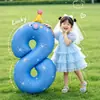 Estilo Ins Chapéus Coloridos de 42 polegadas e Balões de Números para Decoração de Cena de Cerimônia de Festa de Aniversário Infantil Balões