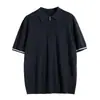 Mercadorias populares da moda de seda gelada para comércio exterior, camisa polo masculina simples de manga curta da nova moda de verão 2026