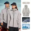 Jaqueta de Casca Dura para Mulheres, Roupa de Trabalho Personalizada com Tripla Proteção de Teflon para Homens, Jaqueta Impermeável para Viagem para Esportes ao Ar Livre, Roupas de Montanhismo