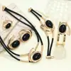 Moda Europea y Americana Estilo Bohemio Collar de Caracol en Espiral Pendientes Pulsera Anillo Conjunto Exagerado de Moda para Mujer