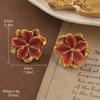 Pendientes Vintage Antiguos de Época Serie de Pintura al Óleo Van Gogh Flor de Aceite Goteante Borla de Perla Pendientes Joker Venta al por Mayor