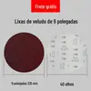 Lixa de flocking de 9 polegadas disco de 225mm redondo veludo autoadesivo escovado lixa 230 marcenaria polimento