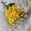 Orquídea Espada Grande de 5 Ramas Color Primavera Orquídea Espada Decoración para el Hogar y Hotel Flores Artificiales Flores de Seda Venta al por Mayor Accesorios para Fotografía Transfronteriza
