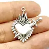 Aleación Corazón Forma Goteo de Aceite Plata Antigua Joyería Accesorios Colgante DIY Accesorios para Joyería