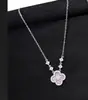 Collar Vintage de Flor de Cerezo Rosa Perla Madre Trébol de Cuatro Hojas para Mujer, Cadena Ligera de Lujo para Clavícula Regalo, Lujo de Nicho
