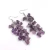 Pendientes de Cristal Natural Popular Europeo y Americano Pendientes de Borla Yoga DIY 7 Colores Pendientes Largos para Mujer