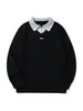 Ropa Vintage Yidao Otoño 2026 Nuevo Estilo Old Money Suéter Falso de Dos Piezas Cuello Solapa Suéter Holgado para Hombre Camisa de Punto Polo