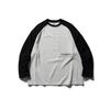Sudadera con cuello redondo, manga raglán, color block retro japonés de otoño, casual, bordada para hombre