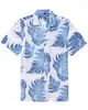Camisa Hawaiana con Dibujos Animados Impresión 3D Cuello Redondo Manga Corta Sin Planchar Camisa para Hombre Top Casual