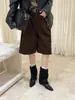 Botas de Cano Curto Apontadas Sazonais First Encounter para Mulheres, Nova Coleção Outono/Inverno 2026, Botins Curtos com Salto Interno, Botinhas com Fivela de Cinto Retrô