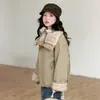 Jaqueta Khaki Vintage Acolchoada para Adolescentes e Crianças Coleção Inverno 2026 Tamanhos Médio e Grande Infantil Peça Única Lã Gola Alta Roupa de Inverno Estilo Casual Jaqueta Militar