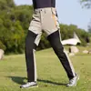 Calça esportiva de secagem rápida multi-bolsos para homens de meia-idade, tamanho grande, calça casual para atividades ao ar livre, calça fina para revenda