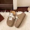 Meias-pantufas Birkenstock com sola grossa para aumentar a altura para mulheres, Novidade Moda Retro Versátil Primavera e Outono, Pantufas Fechadas com Cadarço