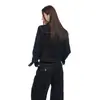 Naranja Infantil #Resistente al Desvanecimiento Ropa de Mezclilla Negra y Dorada de Alta Gama para Mujer Chaqueta Versátil de Moda Holgada Adelgazante Pantalones Largos hasta el Suelo