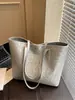 Bolso de Hombro Grande de Moda Estilo Coreano Retro 2026 Nuevo Estilo de Primavera Bolso Tote con Patrón Tejido y Costuras Bolso de Hombro Simple