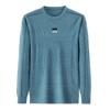 Suéter de Punto Redondo 2025 Primavera y Otoño Nuevo Estilo Suéter para Hombres Jóvenes y de Mediana Edad Estilo Coreano Camiseta Fina para Hombres Estilo Popular
