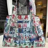 Bolsa de Compras Plegable Ecológica, Bolsa de Almacenamiento de Tela Oxford, Bolso de Hombro Portátil de Gran Capacidad, Bolsa Grande para Supermercado