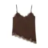 Para Comercio Exterior Europeo y Americano Transfronterizo Ropa de Mujer Aliexpress Más Vendido Verano Holgado Versátil Encaje Cuello en V Adelgazante Camisola Top