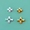 Prata Esterlina S925 Sólida Diamante Contas Espaçadoras Suporte de Flor Acessórios de Cristal Pulseira de Contas Acessórios DIY Joias